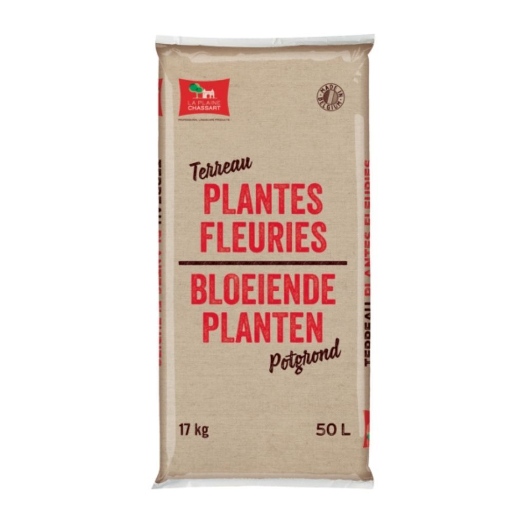 Terreau Plantes Fleuries La Plaine Chassart 50 L - Avec Argile Et Engrais - Pour Rempotage Intérieur/extérieur, Pots, Jardinières